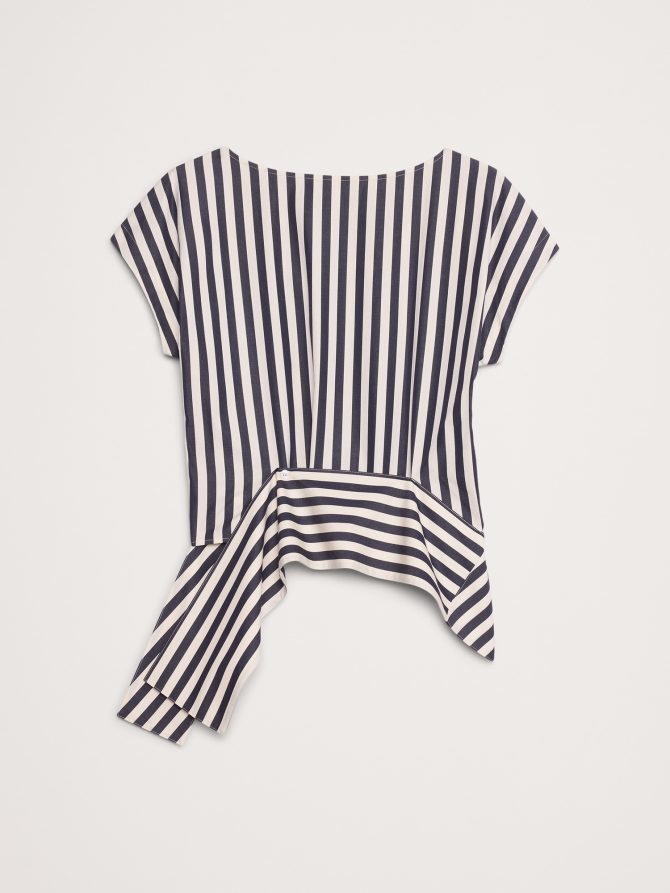 COTTON POPLIN BOATNECK ASYMMETRICAL TOP - Image 7