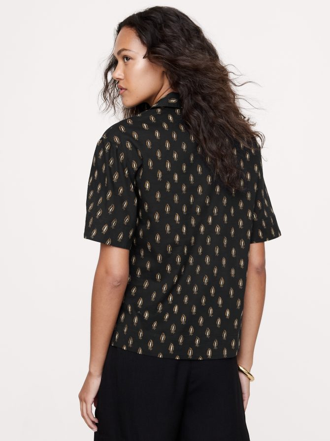 COTTON POPOVER SHIRT WITH TASSEL TIE - Image 2
