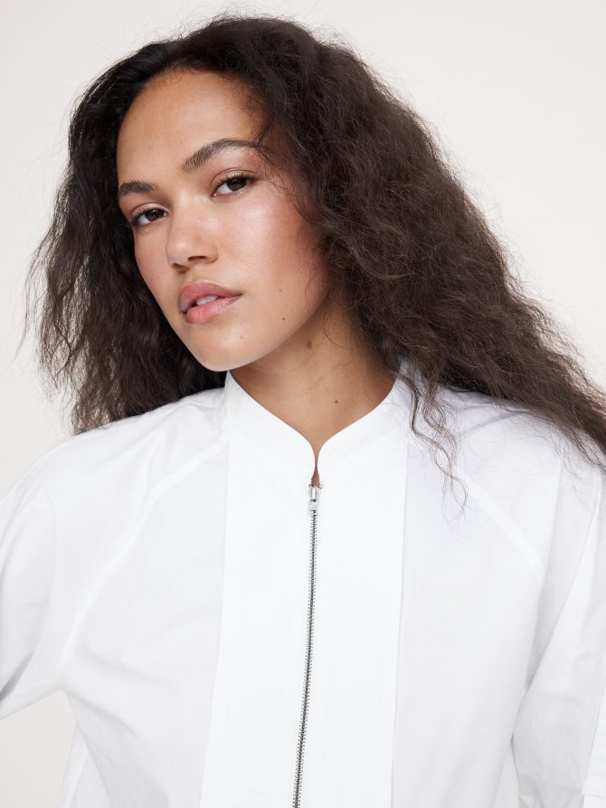 COTTON POPLIN ZIP POPOVER TOP - Image 4