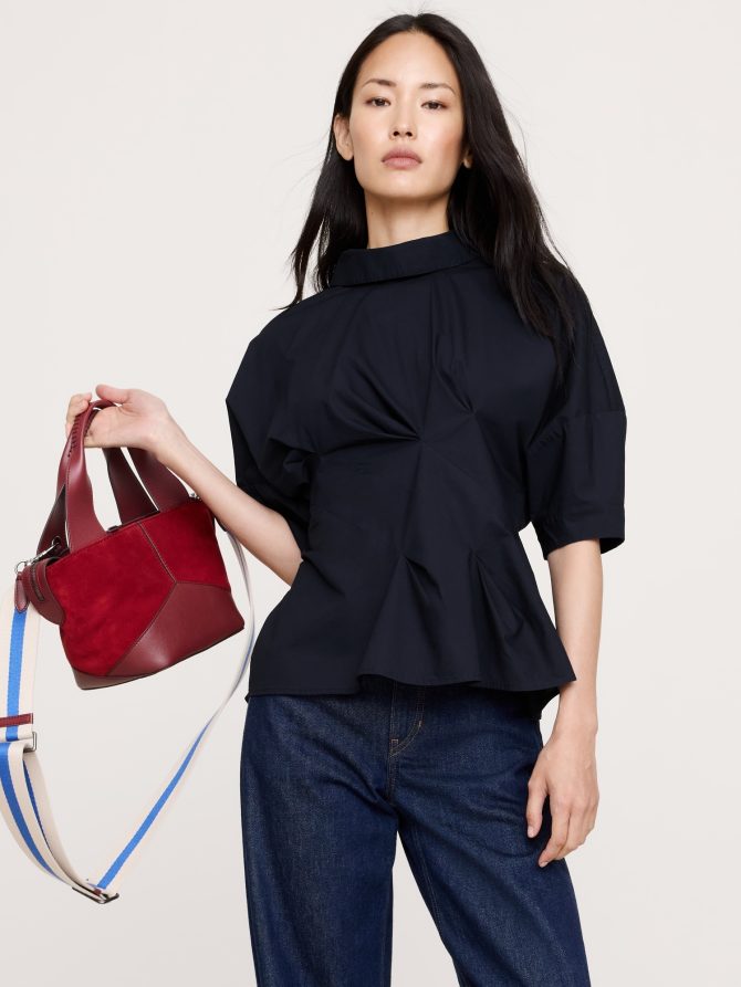 COTTON POPLIN TWISTED TOP