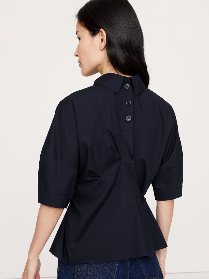 COTTON POPLIN TWISTED TOP - Image 2