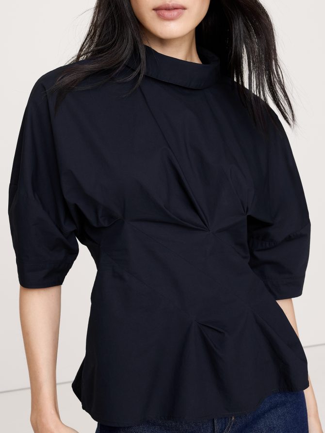 COTTON POPLIN TWISTED TOP - Image 3