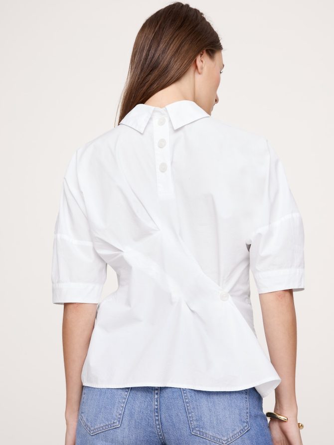 COTTON POPLIN TWISTED TOP - Image 5