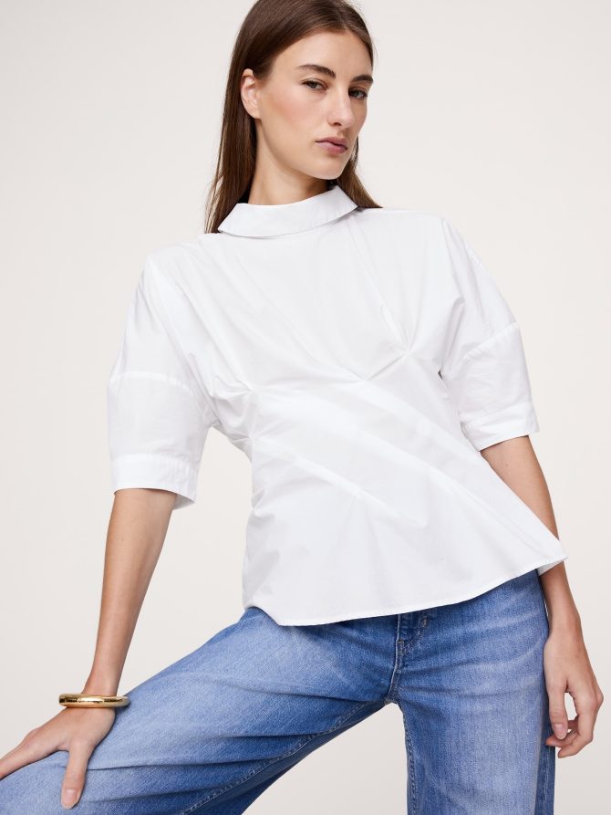 COTTON POPLIN TWISTED TOP - Image 6