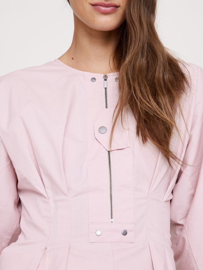 STRETCH-COTTON UTILITY PEPLUM TOP - Image 3