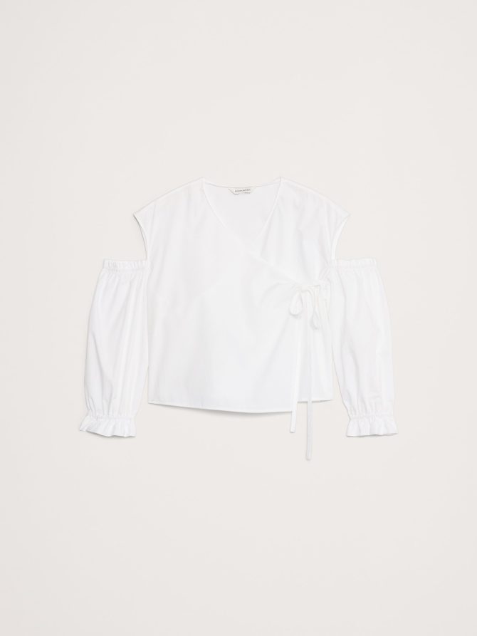 Cotton Poplin Puff-Sleeve Cropped Top - Image 5