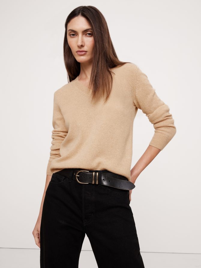 Lightweight Cashmere V-Neck Sweater - Image 6
