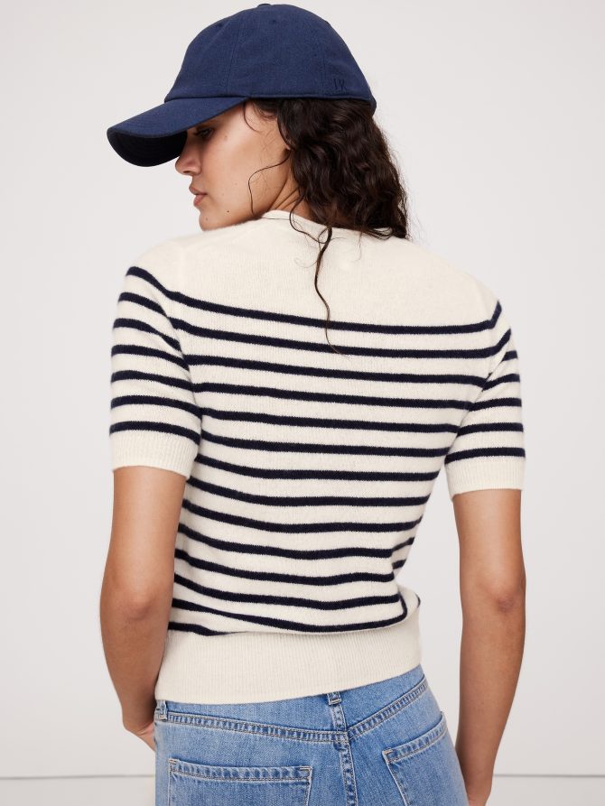 Lightweight Cashmere Short-Sleeve Sweater - Image 2
