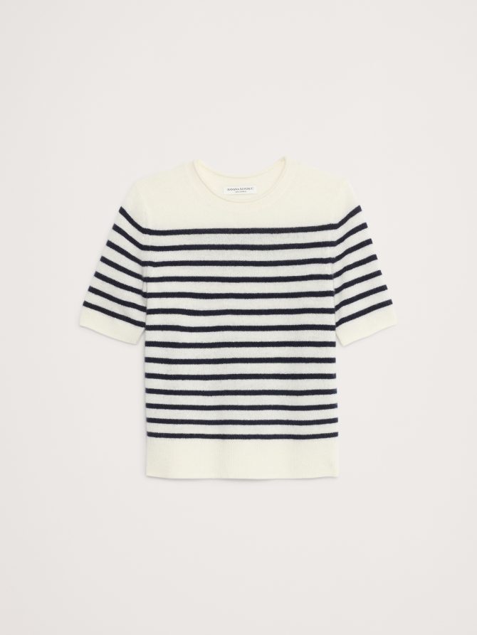 Lightweight Cashmere Short-Sleeve Sweater - Image 4