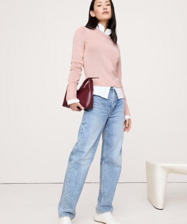 Cotton-Silk Crew-Neck Sweater