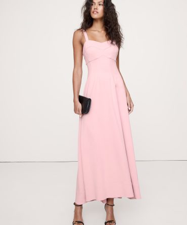 STRETCH-SATEEN SWEETHEART MAXI DRESS