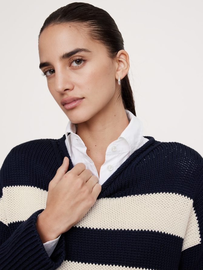 Oversized Cotton Roll-Neck Sweater - Image 3