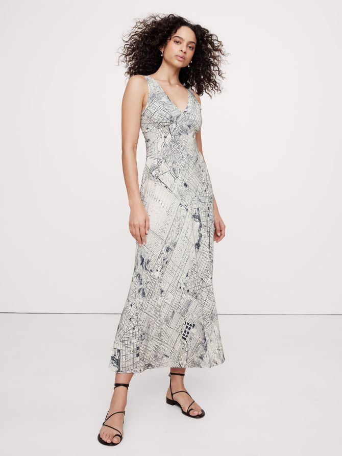 Bias-Cut Matte Silk Maxi Dress
