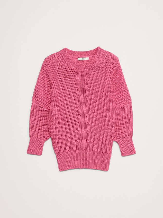 Cotton Cropped Dolman Sweater - Image 5