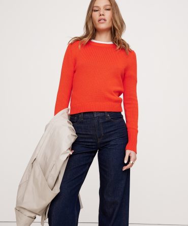 Cotton-Silk Crew-Neck Sweater
