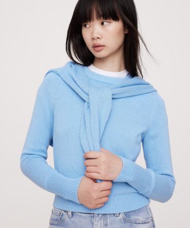 Cotton-Silk Crew-Neck Sweater