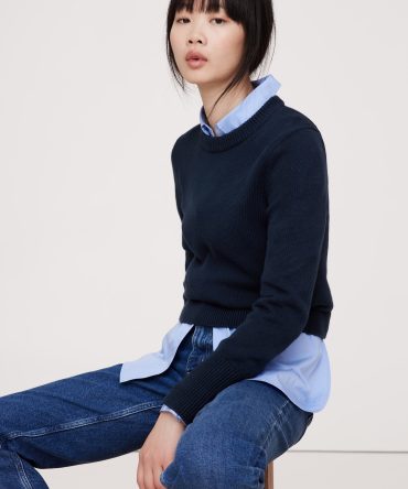 Cotton-Silk Crew-Neck Sweater