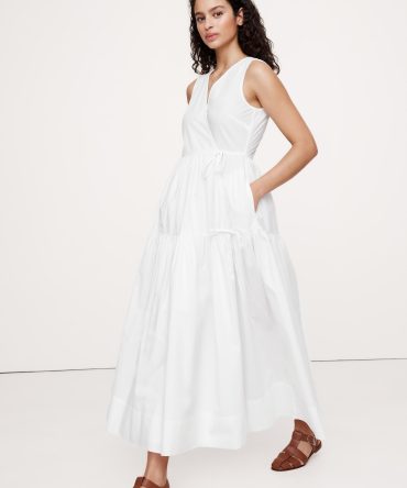Cotton Poplin Wrap Maxi Dress