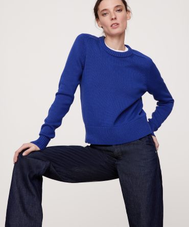 Cotton-Silk Crew-Neck Sweater