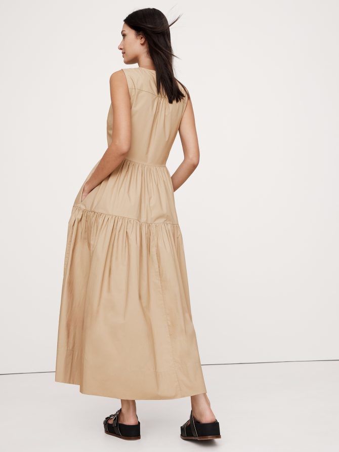 Cotton Poplin Wrap Maxi Dress - Image 3