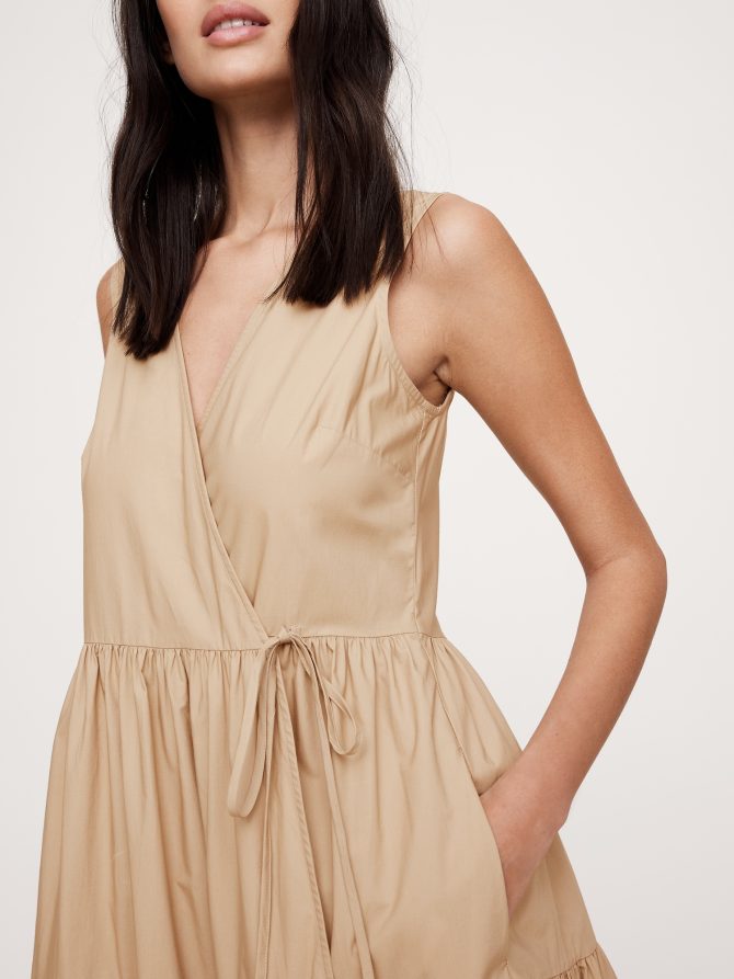 Cotton Poplin Wrap Maxi Dress - Image 4