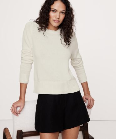 Cotton-Silk Crew-Neck Sweater