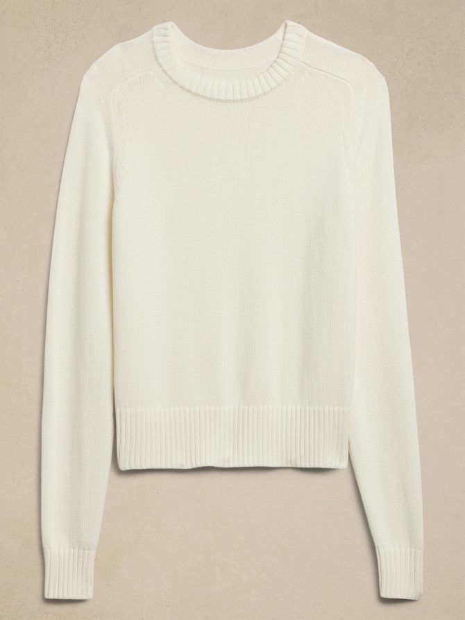 Cotton-Silk Crew-Neck Sweater - Image 2