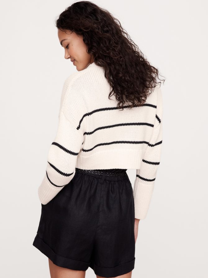 Cotton Cropped Cardigan - Image 3