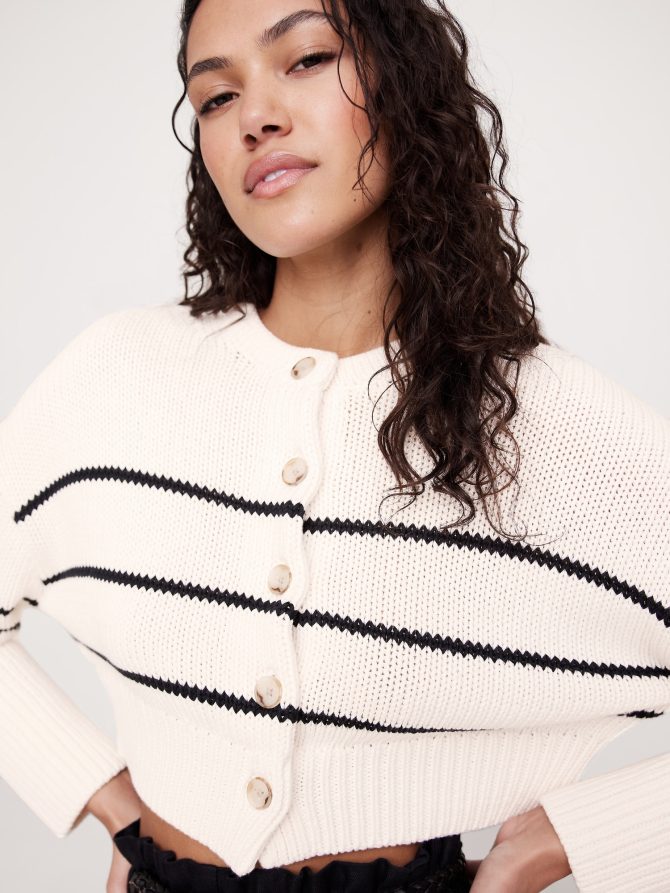 Cotton Cropped Cardigan - Image 4