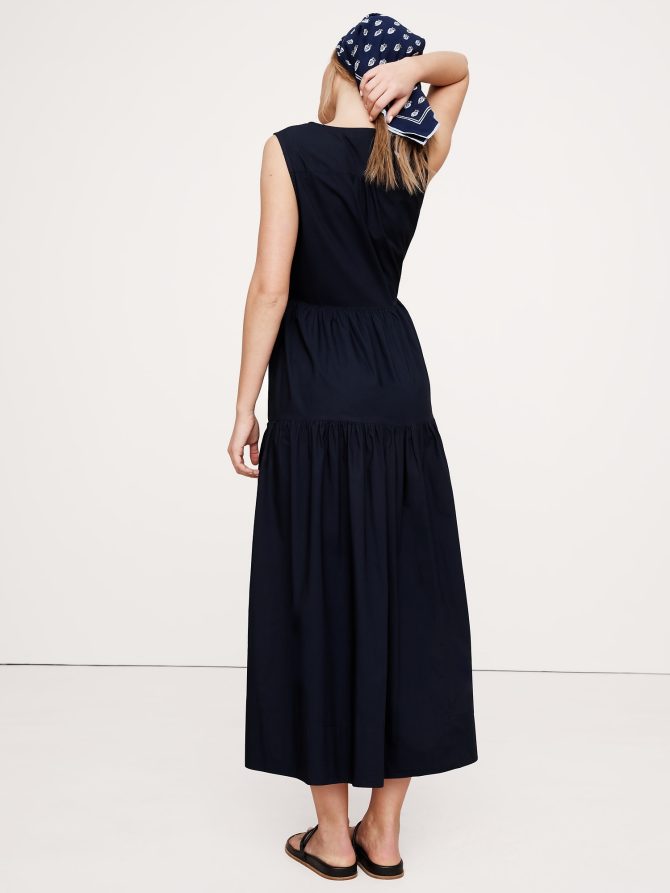 Cotton Poplin Wrap Maxi Dress - Image 3
