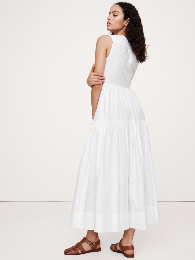 Cotton Poplin Wrap Maxi Dress - Image 6