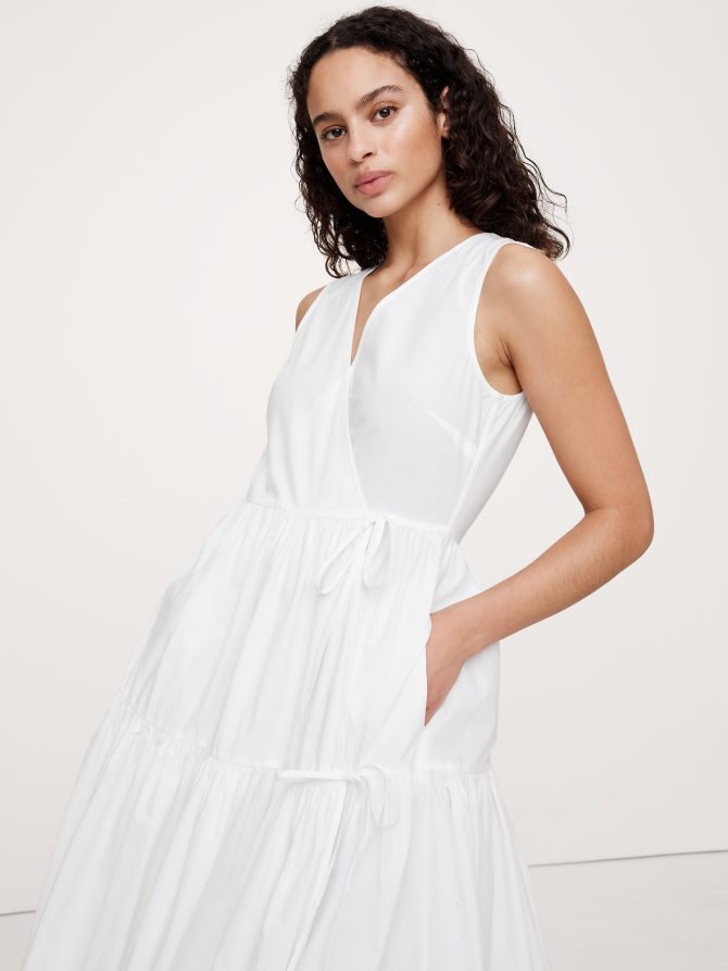 Cotton Poplin Wrap Maxi Dress - Image 7