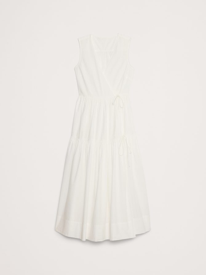 Cotton Poplin Wrap Maxi Dress - Image 8