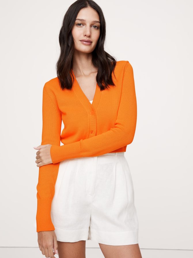 Cotton-Silk Cropped Cardigan - Image 3