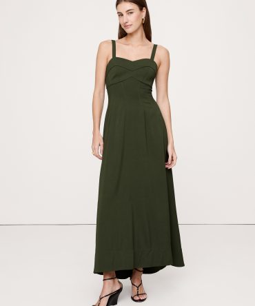 STRETCH-SATEEN SWEETHEART MAXI DRESS