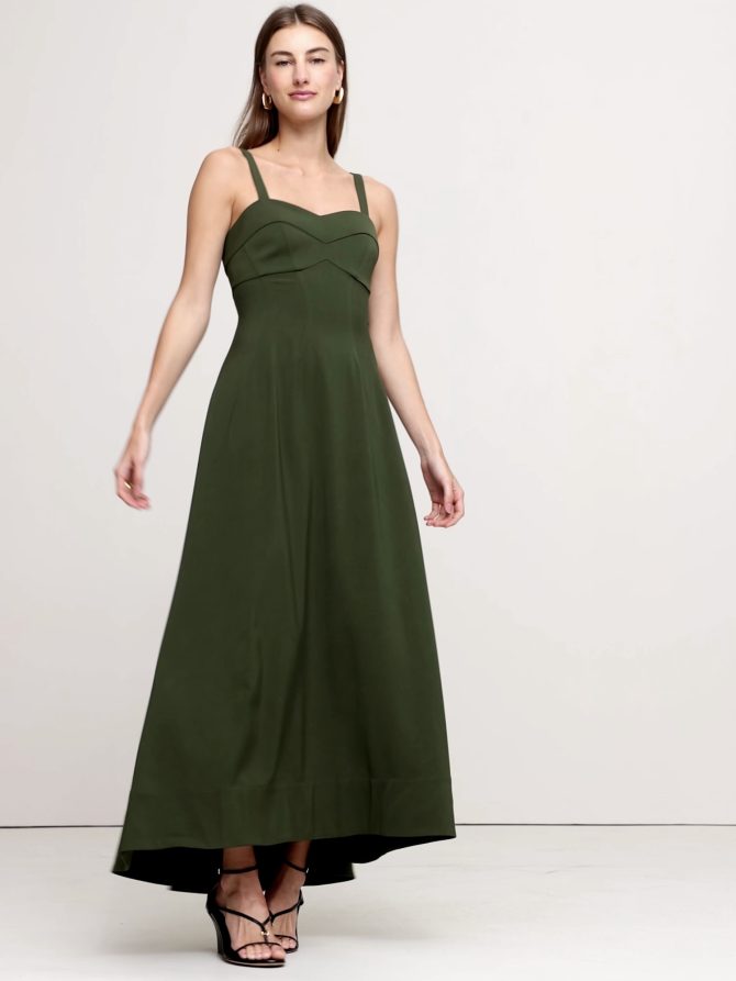 STRETCH-SATEEN SWEETHEART MAXI DRESS - Image 2