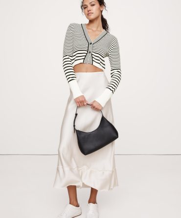 Cotton-Silk Cropped Cardigan