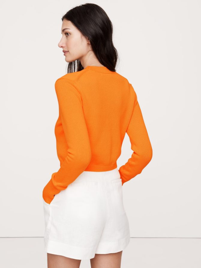 Cotton-Silk Cropped Cardigan - Image 2