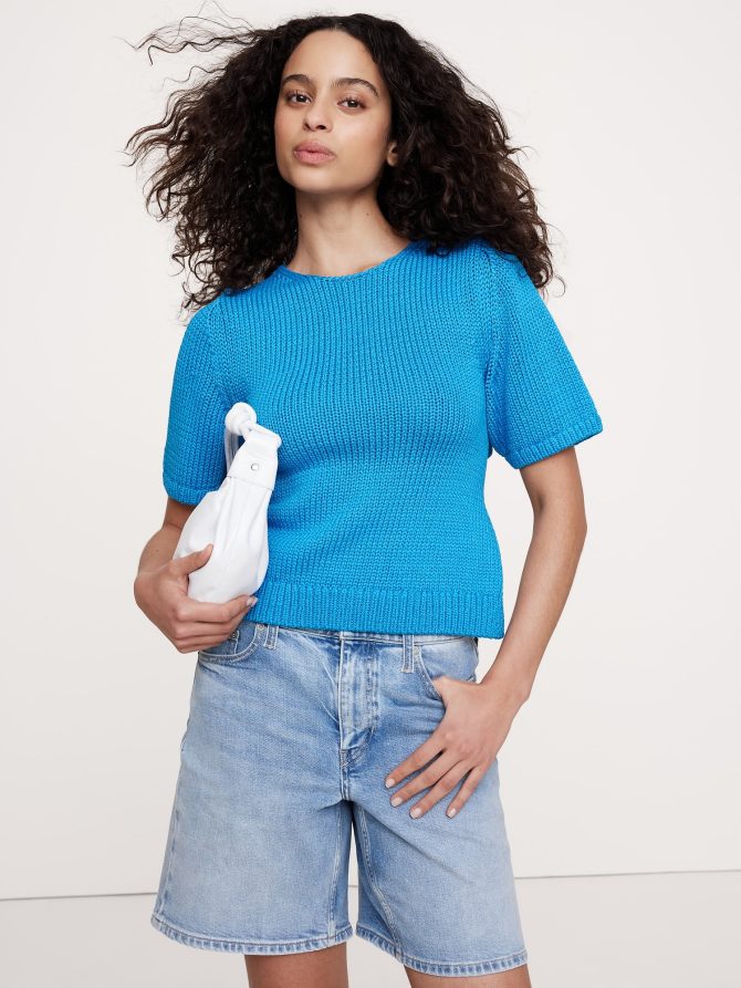 Cotton Open-Back Sweater Top - Image 4