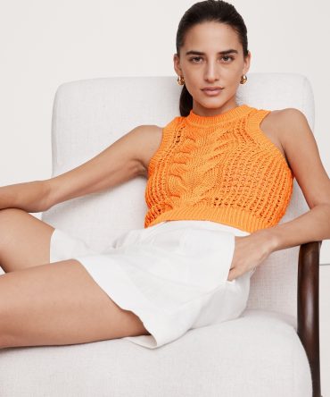 Cotton Cable-Knit Tank