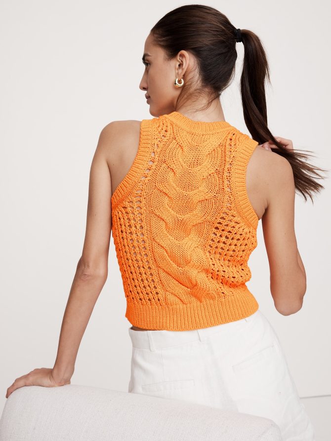 Cotton Cable-Knit Tank - Image 2