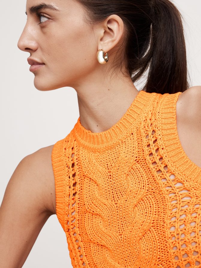 Cotton Cable-Knit Tank - Image 3