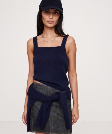 Cashmere Square-Neck Sweater Tank