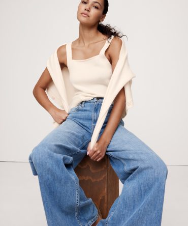 Cashmere Square-Neck Sweater Tank