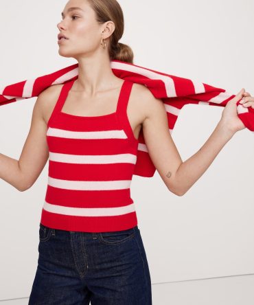 Cashmere Square-Neck Sweater Tank