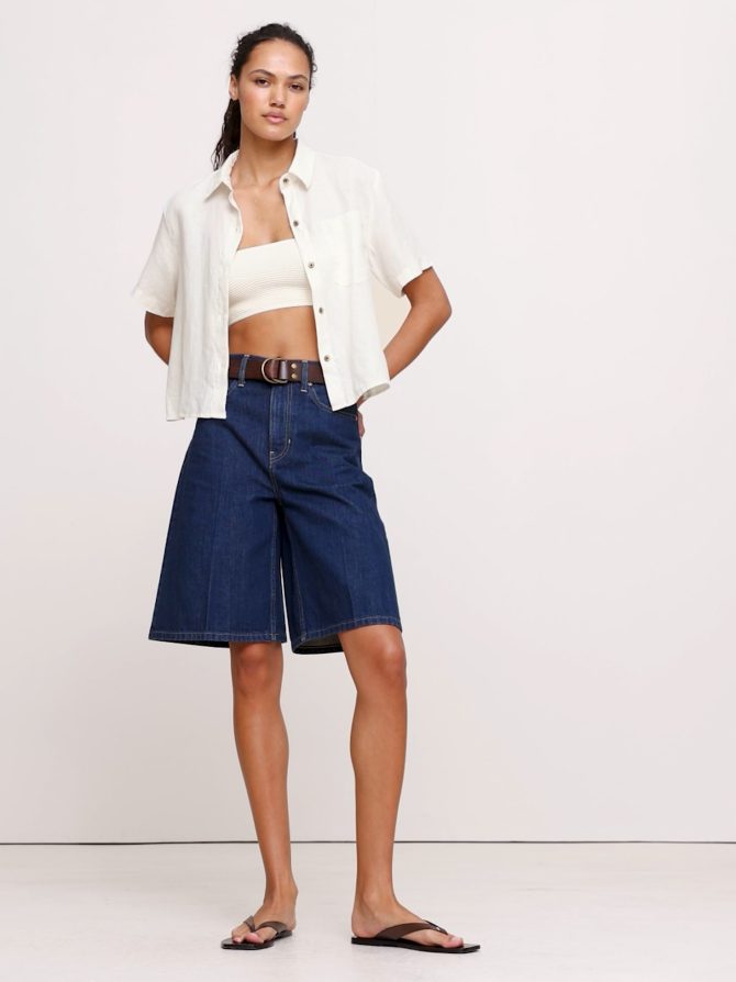 Boxy Linen Short-Sleeve Shirt - Image 2