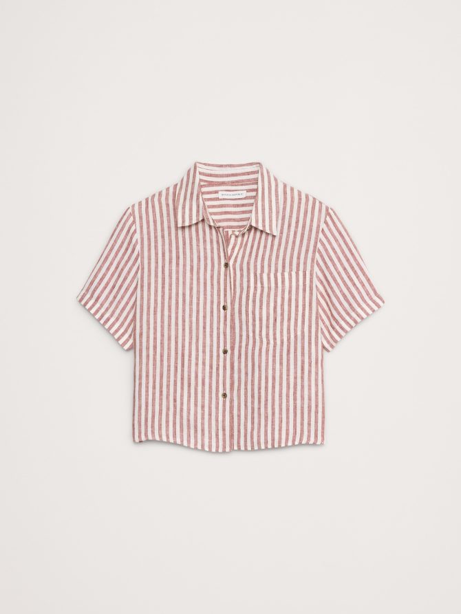 Boxy Linen Short-Sleeve Shirt - Image 5
