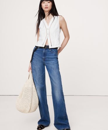 Lace-Trim Linen Vest