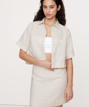 Boxy Linen Cropped Shirt