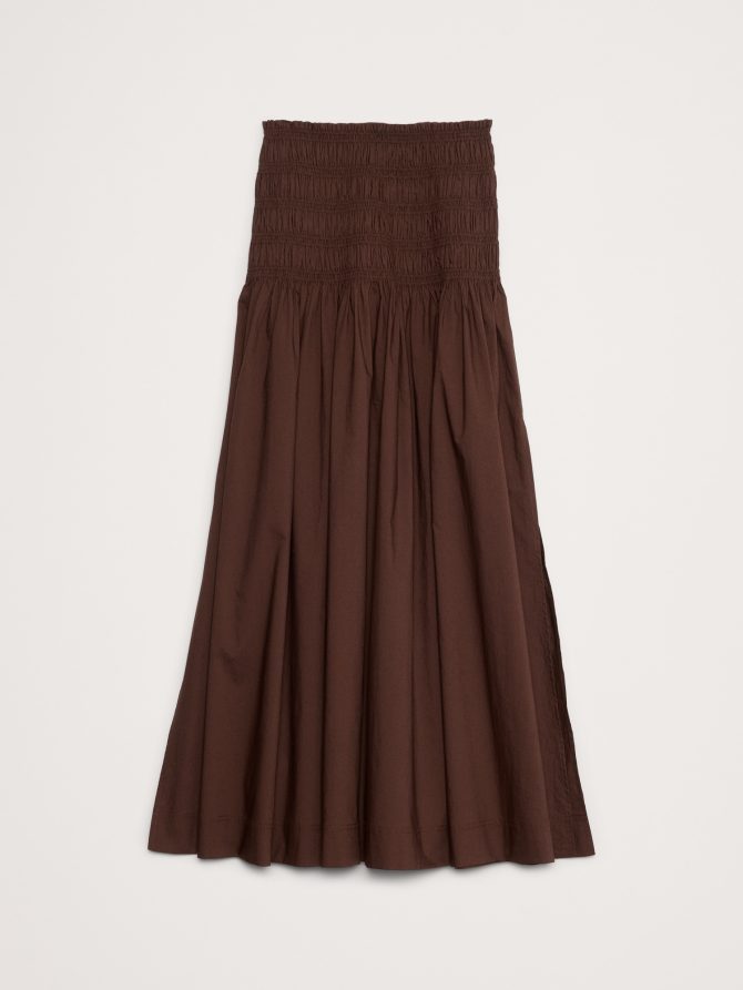 Cotton Poplin Smocked-Waist Maxi Skirt - Image 5